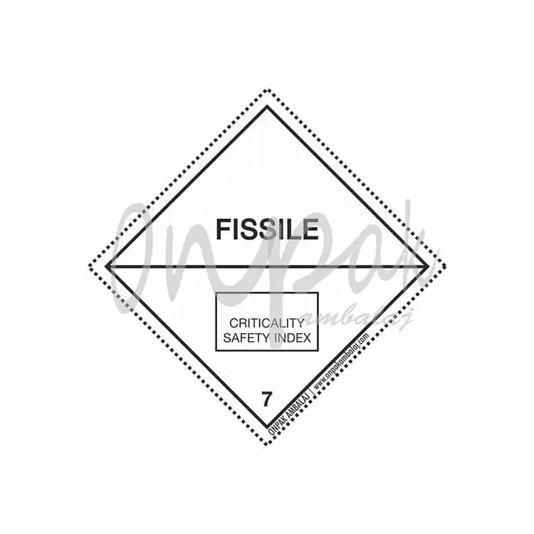 UN risk etiketi: yarılabilir (fissile) paket